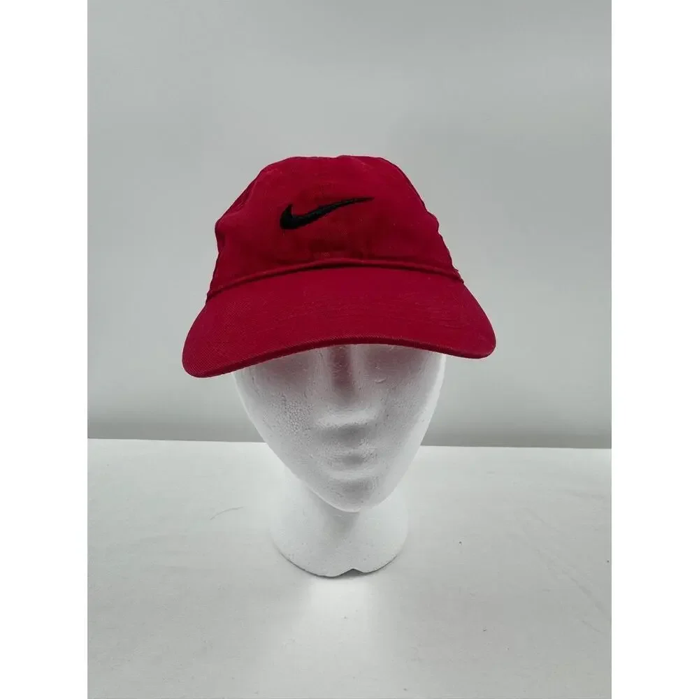 Nike Red Adjustable Strap Child Baseball Cap‎ With Logo 100% Cotton Type